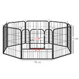 PAWHUT - Luxe parc enclos modulable pour chien 8 panneaux porte verrouillable acier époxy noir - vignette
