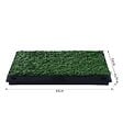 PAWHUT - Litière gazon synthétique chiens toilettes portables à pelouse tiroir à déjection 63L x 51l x 6H cm noir vert - vignette