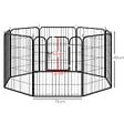 PAWHUT - Luxe parc enclos modulable pour chien 8 panneaux porte verrouillable acier époxy noir - vignette