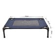 PAWHUT - Lit pour chien chat lit de camp grand confort sur pieds tissu oxford textilène micro-perforé 76L x 61l x 18H cm bleu marine noir - vignette