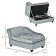PAWHUT - Canapé Chien Chat sur Pied avec Coffre de Rangement Style Moderne Coussin d'assise Amovible Grand Confort 76 x 45 x 41,5 cm Bleu - vignette