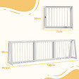 PAWHUT - Barrière de sécurité chien 3 panneaux rétractable autoportante dim. 71-190L x 38,5l x 56H cm bois blanc - vignette