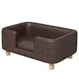 PAWHUT - Canapé chien lit pour chien chat avec rebord coussin moelleux pieds bois massif dim. 74 x 48,5 x 31 cm revêtement micro-fibre chocolat - vignette