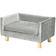 PAWHUT - Canapé chien lit pour chien design scandinave coussin moelleux pieds bois massif dim. 64 x 45 x 36 cm velours gris - vignette