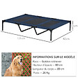 PAWHUT - Lit sur pieds XXL pour chien chat lit de camp animal lit surélevé Oxford textilène micro-perforé dim. 122L x 92l x 23H cm bleu - vignette