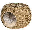 PAWHUT - Panier chat lit chat cosy grand confort dim. Ø 40 x 30H cm coussin moelleux inclus polyester résine beige - vignette