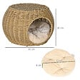PAWHUT - Panier chat lit chat cosy grand confort dim. Ø 40 x 30H cm coussin moelleux inclus polyester résine beige - vignette