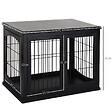 PAWHUT - Cage pour chien animaux cage en bois MDF classe E1 3 portes verrouillables max. 30 Kg dim. 81L x 58l x 66H cm noir - vignette