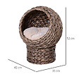 PAWHUT - PawHut Panier chat lit chat cosy grand confort dim. 42L x 33l x 52H cm coloris gris coussin moelleux beige inclus - vignette
