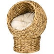 PAWHUT - PawHut Panier chat lit chat cosy grand confort dim. 42L x 33l x 52H cm coussin moelleux beige inclus - vignette