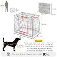 PAWHUT - Cage pour chien pliable - plateau excrément coulissant - 2 portes verrouillable, poignée - dim. 61L x 43l x 50H cm - fer galvanisé PP blanc - vignette
