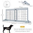 PAWHUT - Barrière de sécurité chien barrière autoportante longueur réglable dim. 104-183L x 36l x 69H cm bois pin gris acier noir - vignette