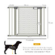 PAWHUT - Barrière de sécurité animaux - longueur réglable dim. 75-103 cm - porte double verrouillage, ouverture double sens -sans perçage - acier ABS gris - vignette