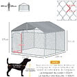 PAWHUT - Chenil extérieur avec toit pour chien 5 m² - parc grillagé 230 x 230 x 175 cm - espace couvert - acier galvanisé - vignette