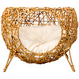 PAWHUT - Panier chat lit chat cosy grand confort dim. Ø 40 x 32H cm coussin moelleux inclus polyester beige rotin - vignette