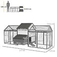 PAWHUT - Poulailler en bois 2 enclos modulables niche pondoir gris - vignette