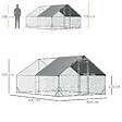 PAWHUT - Enclos poulailler chenil 12 m² - parc grillagé dim. 4L x 3l x 2H m - espace couvert - acier galvanisé - vignette