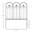 OUTSUNNY - Lot de 5 clôtures de jardin décoratives en métal avec ornements - dim. totales 305L x 79,5H cm - noir - vignette