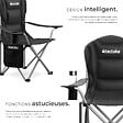 TECTAKE - Chaise de camping rembourrée pliable MTX noir - vignette