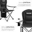 TECTAKE - Chaise de camping rembourrée pliable MTX noir - vignette