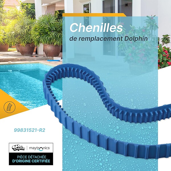DOLPHIN - chenilles de remplacement bleues (2 pièces) pour robot dolphin s100, s200, s300, s300i, s400 - 99831521-r2 - large