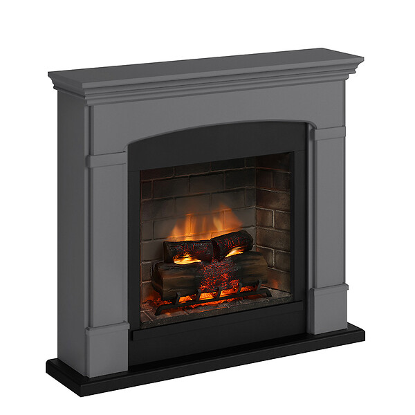 CENTRALE BRICO - Cheminée électrique connectée 1400W - HELMI Powerflame 2 - effets flammes 3D et crépitement - Gris - large