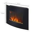 HOMCOM - Cheminée électrique murale éclairages latéraux LED design avant-gardiste affichage LED avec télécommande et minuterie 900/1800 W luminosité réglable noir - vignette
