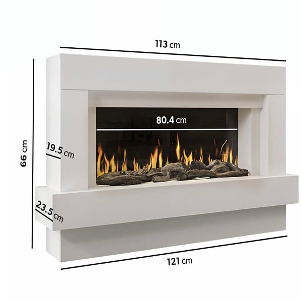 CHEMIN ARTE - Cheminée électrique 2000w Blanche - 264 - large