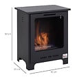 HOMCOM - Cheminée bioéthanol sur pieds style néo-rétro poêle 1 brûleur 1,5 L dim. 40L x 30l x 50H cm couverture 20-25 m² noir - vignette