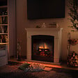 CENTRALE BRICO - Cheminée électrique connectée 1400W - HELMI Powerflame 2 - effets flammes 3D et crépitement - Blanc - vignette