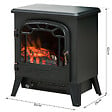 HOMCOM - Cheminée électrique radiateur imitation flamme avec luminosité et réglable 900 W / 1800 W porte métal verre trempé noir - vignette
