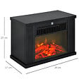 HOMCOM - Cheminée électrique poêle style contemporain thermostat 600-1200 W noir - vignette
