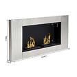 HOMCOM - Cheminée bioéthanol murale design Bauhaus 2 brûleurs 3 L couverture 25-30 m² acier inox brossé - vignette
