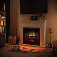 CENTRALE BRICO - Cheminée électrique connectée 1400W - LARSEN Powerflame 2 - effets flammes 3D et crépitement - Blanc - vignette