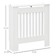 HOMCOM - Cache-radiateur design panneau - grille d'aération verticale à lattes - dim. 78L x 19l x 81H cm - MDF blanc - vignette