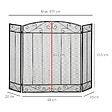 HOMCOM - Grille de protection pour cheminée - pare-feu large pour cheminée ou poêle - pare-étincelles - barrière de sécurité - 3 volets pliables - acier métal noir - vignette
