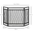 HOMCOM - Grille de protection pour cheminée - pare-feu large pour cheminée ou poêle - pare-étincelles - barrière de sécurité - 3 volets pliables - métal noir - vignette