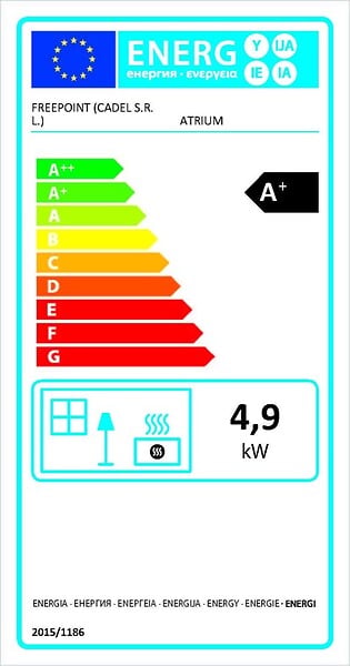 FREEPOINT - Poêle à granulés étanche Atrium 5 Bordeaux - 5 kW - large