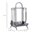 OUTSUNNY - Serviteur de cheminée - porte bûches - range bûches multi accessoires dim. 45L x 40l x 78H cm métal noir - vignette