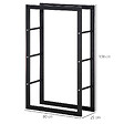 HOMCOM - Etagère porte bois de cheminée porte-bûches design contemporain charge max. 100 Kg dim. 60L x 25l x 100H cm métal noir - vignette