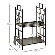 OUTSUNNY - Serviteur de cheminée cerf - porte bûches - range bûches multi accessoires 2 étagères 51L x 33l x 77H cm métal noir or vieilli - vignette