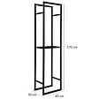 ID MARKET - Range bûches vertical acier noir avec étagère H.170 CM pour cheminée - vignette