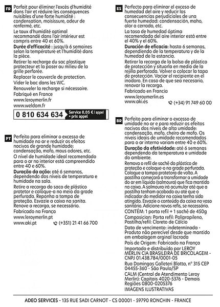 CENTRALE BRICO - Absorbeur d'humidité et recharge sac, 20 m² - large
