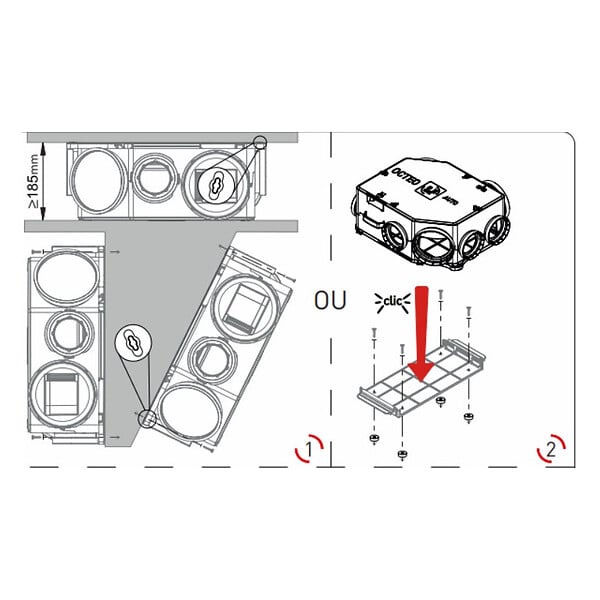 UNELVENT - Plaque de support S&P - Pour VMC Octeo - large