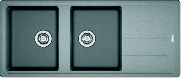 FRANKE - Evier 2 bacs à encastrer série BASIS - Couleur : PLATINIUM - large