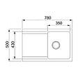 FRANKE - Franke Orion Evier à encastrer en tectonite, 780mmx500mm, Blanc Polaire (OID 611-78) - vignette
