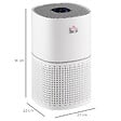 HOMCOM - Purificateur d'air 50 W 4 vitesses mode silencieux - filtre HEPA, charbon actif -  jusqu'à 24 m² - débit d'air pur 225 m³/h - timer - ABS blanc gris - vignette