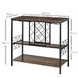 HOMCOM - Homcom Étagère Style Industriel Étagère Porte Bouteilles Casier À Vin 7 Bouteilles Support Verres À Vin Intégré 16 Max. Métal Noir Panneaux Particules Aspect Vieux Bois Veinage - vignette