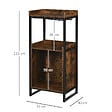 HOMCOM - Homcom Casier À Vin Design Industriel Étagère À Bouteilles 9 Bouteilles Support Verres À Vin Intégré Métal Noir Aspect Vieux Bois Veinage - vignette