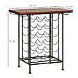 HOMCOM - Homcom Étagère Style Industriel Étagère Porte Bouteilles Casier À Vin 24 Bouteilles Support Verres À Vin Intégré 6 Max. Métal Noir Mdf Aspect Bois Noyer - vignette